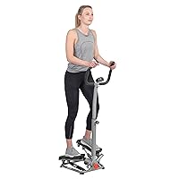 Sunny Health & Fitness Stair Twist Steppers for Exercise at Home Machine with Handlebar Mini Side to Side Stepper Climber W Optional Connected Fitness