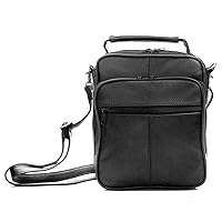 Silver Fever Genuine Leather Travel Men's Organizer Handbag (Black TT)