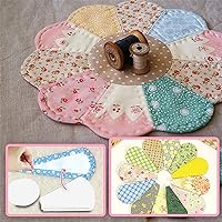 English Paper Piecing - Piecing Template Set Flower Shape Grandmother's Flower Garden Template Quilting for Patchwork Beginner Quilting on Bags Blankets Pillowcases (56MM, White)
