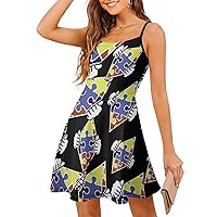 Autism Superhero Spaghetti Strap Mini Dress Sleeveless Adjustable Beach Dresses Backless Sundress for Women
