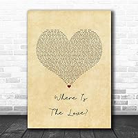 Where Is The Love Vintage Heart Song Lyric Print