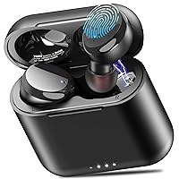 TOZO T6 (Classic Edition) True Wireless Earbuds Bluetooth 5.3 Headphones Touch Control with Wireless Charging Case IPX8 Waterproof Stereo Earphones in-Ear Built-in Mic Headset Premium Deep Bass Black