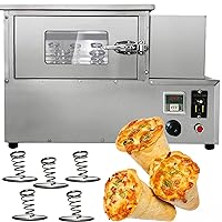 Pizza Cone Machine 4 Cone Maker Full Stainless Steel Pizza Cone Forming machine with 4 molds pizza cone oven display warmer (Rotational Oven, 220V/50HZ)
