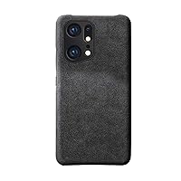 for Oppo Find X5 Pro (2022) 6.7 Inch Case Made in Alcantara, Shockproof Scratchproof Back Phone Cover [Screen & Camera Protection],Dark Grey