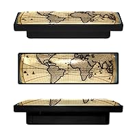 Rectangle Kitchen Cabinet Knobs Handles,Knobs for Dresser Drawers,Cabinet Door Knobs,4-Pc,Compass Road World Map
