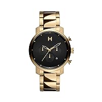 MVMT Chrono Men's Lion Gold Stainless Steel Case Watch with Gold Stainless Steel Bracelet, 45MM (Model: 28000290)