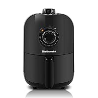 Elite Gourmet EAF1121 Personal 1.1 Qt. Compact Space Saving Electric Hot Air Fryer Oil-Less Healthy Cooker, Timer & Temperature Controls, 1000W Black