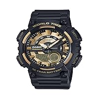 Casio Men's Sports Quartz Watch with Resin Strap, Gold, 28.6 (Model: AEQ-110BW-9AVCF)