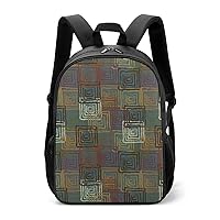 Abstract Grunge Pattern Folk Travel Backpack for Women Men Lightweight Laptop Bag Casual Daypack for Business Hiking