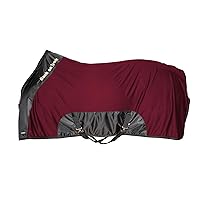 Back on Track Royal Mesh Sheet Deluxe - Equestrian Sport Versatile Lightweight Blanket Stable Sheet with 2 Front T-Buckles Closure, Wine - 75