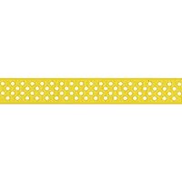 Offray Confetti Dots Grosgrain Craft Ribbon, 7/8-Inch Wide by 10-Yard Spool, Maize