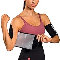 KUMAYES Sweat Arm Bands Trimmer for Women & Men Sauna Arm Slimmer Shaper Compression Sleeves Wraps