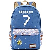 Cristiano Ronaldo Canvas Bookbag Lightweight Graphic Backpack CR7 Large Travel Daypack