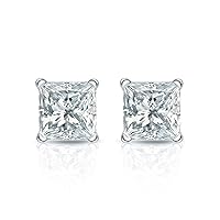 4 TCW Princess Cut Moissanite Earring Diamond Stud Earring Solitaire Anniversary Earring Engagement Birthday Promise Gift for Her