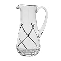 VNG-161-PL Luxurious Water Pitcher, Cut with an Interwoven Hand-Painted 24K Platinum Design Throughout, Stunning Jug Designed to Perfection, 10