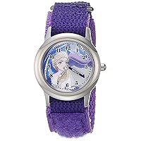 Disney Frozen Kids' Stainless Steel Time Teacher Analog Quartz Nylon Strap Watch