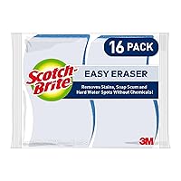 Scotch-Brite Easy Erasing Pad, Removes Stains, Smudges & Scuffs From Walls, Shoes, Sinks & More, 16 Eraser Pads Total