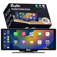 Portable Wireless CarPlay Screen for Car- 10.26 Inch Car Play Screen & Stereo Compatible with Android Auto and Apple CarPlay - Multimedia Player, Bluetooth, Navigation Screen for All Vehicles