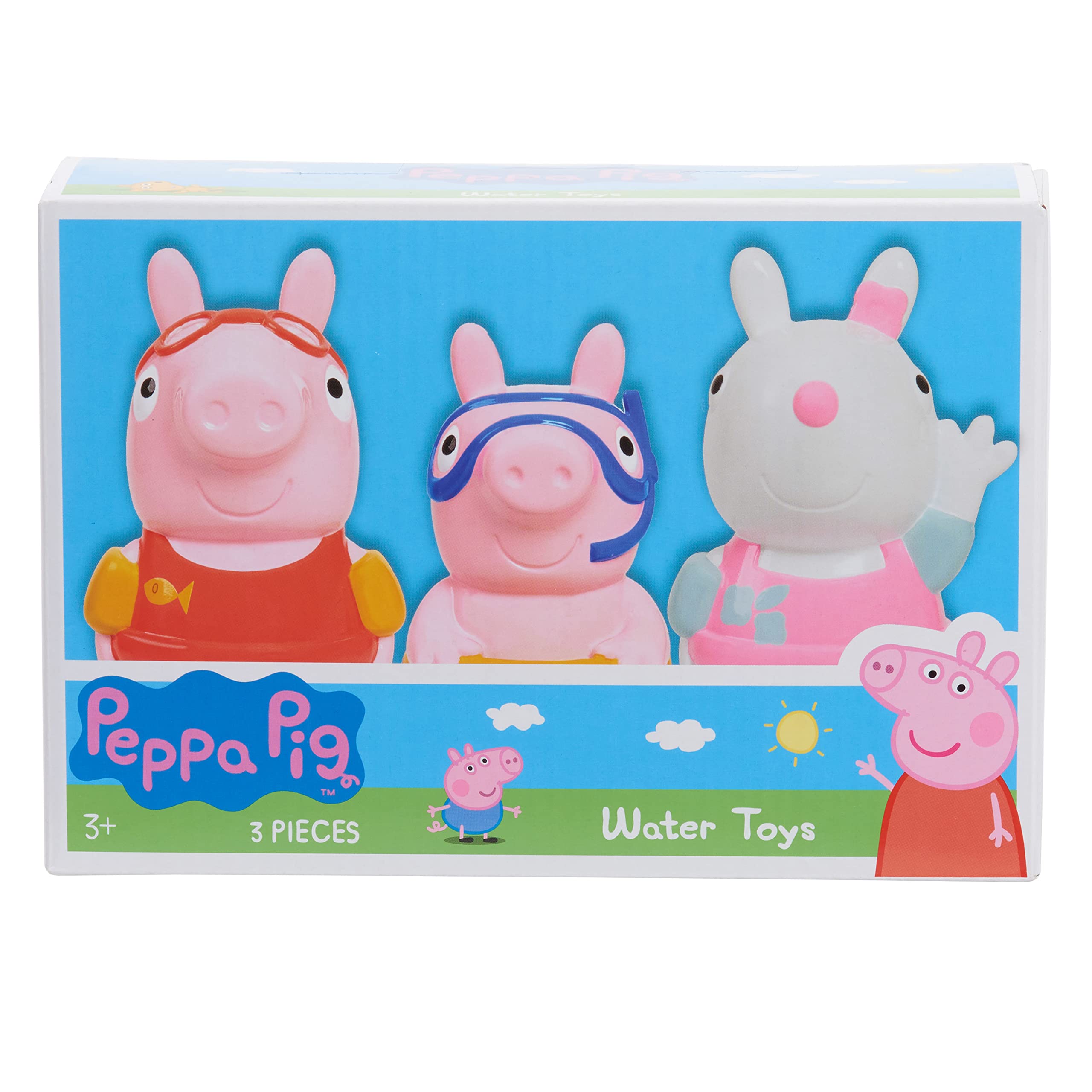 Peppa Pig Bath Toys 3-piece Set, Kids Toys for Ages 3 Up, Basket Stuffers and Small Gifts, Amazon Exclusive
