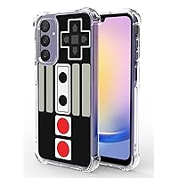 Game Case for Samsung A25, Hard PC+TPU Bumper Clear Protective Design Case Compatible with Samsung Galaxy A25 5G 2024 - Black Arcade Game