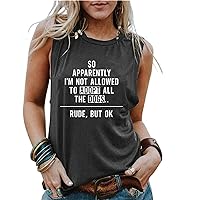 So Apparently I'm Not Allowed to Adopt All The Dogs Tank Tops Womens Casual Sleeveless Funny Letter Printed T Shirt