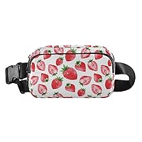 Strawberry Belt Bag for Women Men Water Proof Fanny Pack with Adjustable Shoulder Tear Resistant Fashion Waist Packs for Hiking