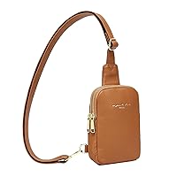 INICAT Small Sling Bag Leather Fanny Packs Fashionable Crossbody Bag Travel Chest Purses for Women