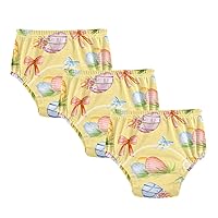 Little Boys Underwear Potty Training Pants Colorful Happy Easter Eggs Fiesta Yellow 3pcs Absorb Water Nighttime Potty