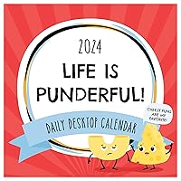TF PUBLISHING 2024 Puns of Fun Daily Desktop Calendar | Home and Office Organization | Small Desk Top Calendar | Easy Tear-Off Pages | Standing Fold-Out Cardboard Easel for Desks | 5.25” x 5.25”
