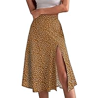 Womens Two Piece Outfits Dressy,Women's Floral Half Body Split A Line Buttocks Wrapped Mid Waist Long Skirt Seq