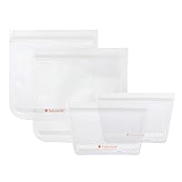 Full Circle ZipTuck Reusable Plastic Bags Sandwich Set and Snack Set, Clear