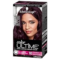 Schwarzkopf Color Ultime Hair Color, 4.33 Ultra Deep Violet, 1 Application - Permanent Purple Hair Dye for Vivid Color Intensity and Fade-Resistant Shine up to 10 Weeks