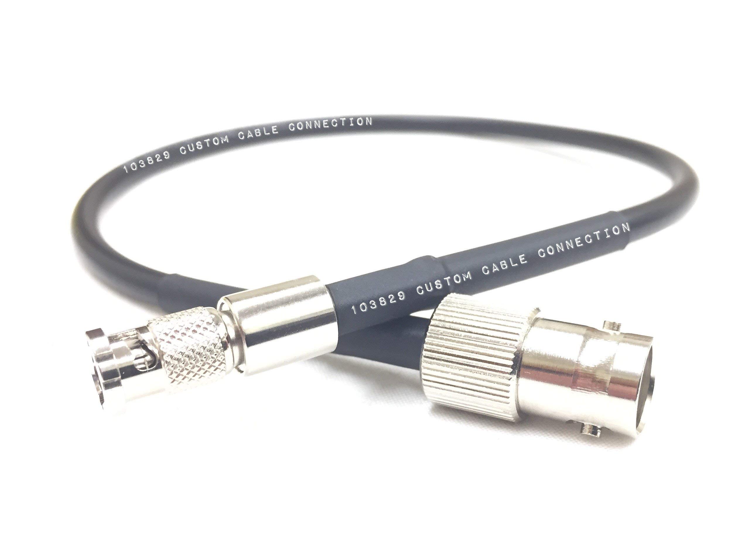 6 Foot Standard BNC Female to HD Micro BNC 6G HD-SDI Mini RG59 75Ohm Adapter Cable Black by Custom Cable Connection