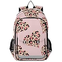 ALAZA Abstract Hearts Shaped Leopard Skin Backpacks Reflective Safety Backpack