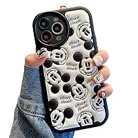 Compatible Case for iPhone 15 Pro 6.1'', Kawaii Phone Case TPU Leather Phone Emboss Cartoon case Soft Rubber Shockproof Protective for Cute Mouse iPhone 15 Pro Case Cover for Women Girls