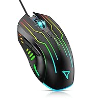 WEEMSBOX Wired Gaming Mouse [Breathing RGB LED] [Plug Play] High-Precision  Adjustable 7200 DPI, 7 Programmable Buttons, Ergonomic Computer USB Mice