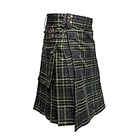 Men's Standard Tartan Utility Kilt, Modern Scottish Kilt for Everyday Wear, Tactical Kilts Adjustable Hip Straps