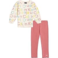 Calvin Klein Girls 2-Piece Tunic & Legging Set, Everyday Casual Wear, Ultra-Soft & Comfortable Fit