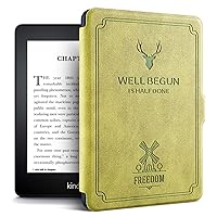 ALMIGHTY Water-Safe Case for Kindle Paperwhite 4 PU Leather Retro Cover with Auto Wake/Sleep, Fits Kindle Paperwhite 4 10th Gen 2018 Release, Green