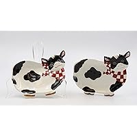 Fine Ceramic Country Barnyard Cow Candy Dish Set of 2 (2 pcs Set), 6-3/4