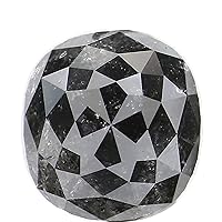 2.66 CT Natural Loose Cushion Shape Diamond Salt And Pepper Cushion Shape Diamond 7.60 MM Black Grey Color Cushion Rose Cut Diamond LQ2835