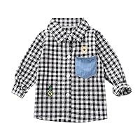 Boys Baseball Tee 12 Month Baby Kids Plaid GentlemanTops Clothes Outfits Long Sleeve Tee