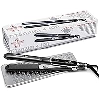 Olivia Garden Titanium + Ion 1 inch High Performance Titanium Professional Flat Iron Dual Voltage with Heat Resistant Heat Mat. Ultra Smooth & snag-Free Rounded Body Edge to Easily straighten, Create Flips, Curls, Twists, or Spirals.