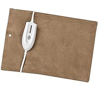 Deluxe 12” x 15” Heating Pad with Moist & Dry Heat | Four-Heat Settings | Soothing Warm Relief, Brown (59-310)
