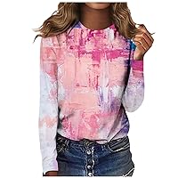 FYUAHI Women's Fashion Casual Long Sleeve Tops Butterfly Print Round Neck Pullover Top Fall Womens Blouse 2023