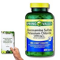 Glucosamine Sulfate Potassium Chloride Tablets - 1000 mg, 200 Count, 100-Day Supply - Includes 'SupeRed Nutritional Guide' (2 Items)