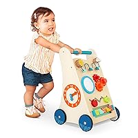 B. toys- Little Learning Steps- Wooden Activity Walker – 7 Educational Activities – Learning & Walking Toy for Toddlers – Stand, Push, Walk – 1 Year +