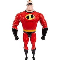 Pixar Mr. Incredible Figure True to Movie Scale Character Action Doll Highly Posable with Authentic Costumes for Storytelling, Collecting, The Incredibles Toys Kids Gift Ages 3 and Up