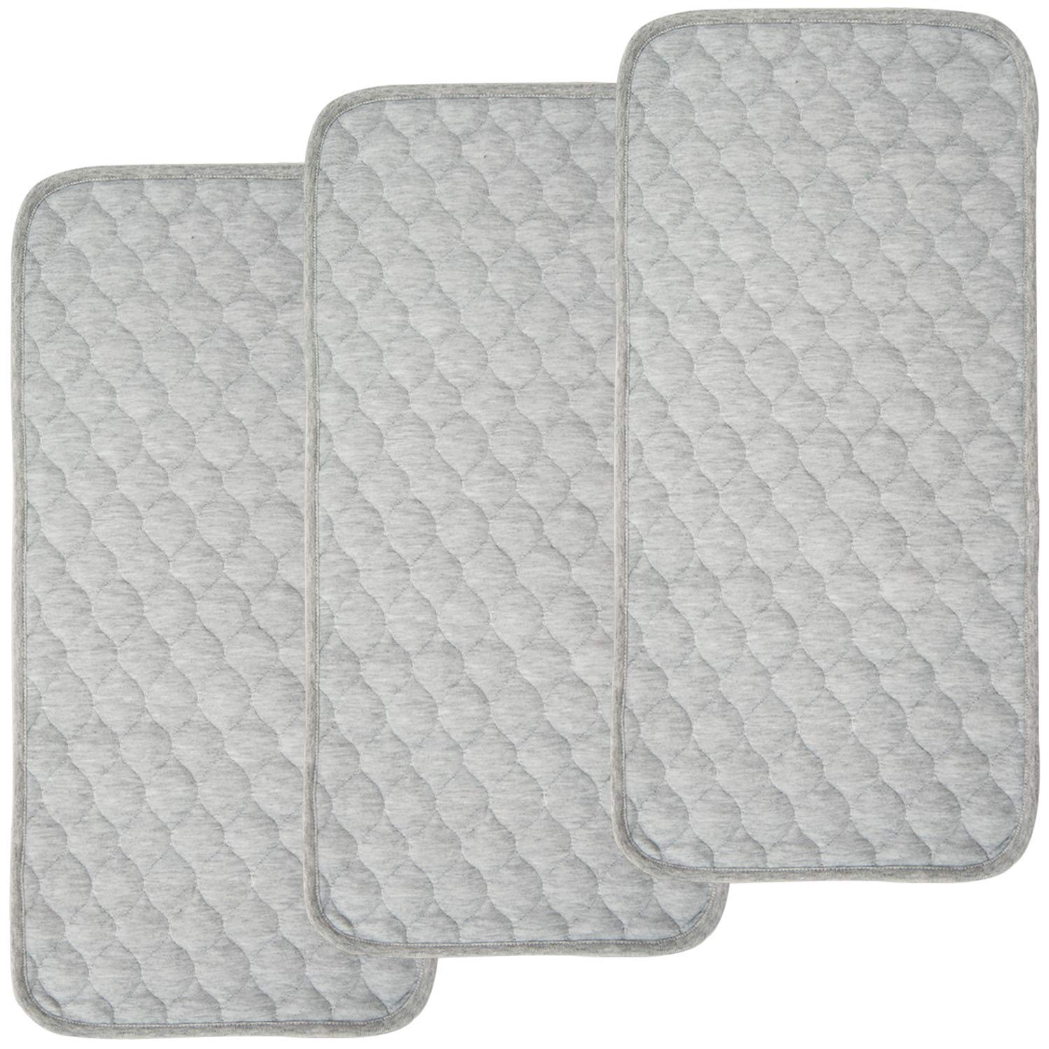 BlueSnail Bamboo Quilted Thicker Waterproof Changing Pad Liners, 3 Count (Gray)