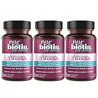Purity Products MyBiotin ProClinical - 3 Month Supply – Thicker Hair in 3 Weeks & Fights Wrinkles - MB40X Patented Biotin Matrix w/Astaxanthin - 40X More Soluble vs Ordinary Biotin - 90 Caps